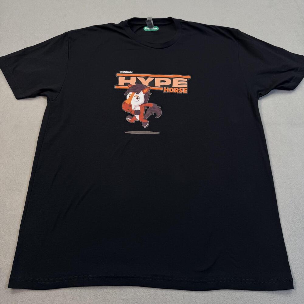VeeFriends Shirt Mens 2XL Black Hype Horse Cartoon Graphic Tee Crewneck